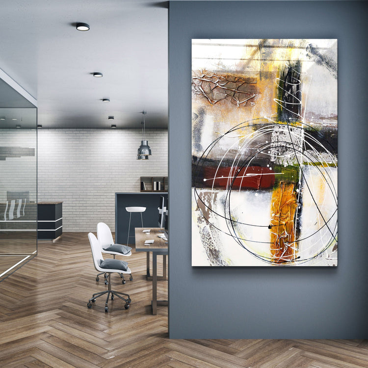 ・"Abstract Oil Painting V2"・Glass Wall Art | Artdesigna Glass Printing Wall Arts.