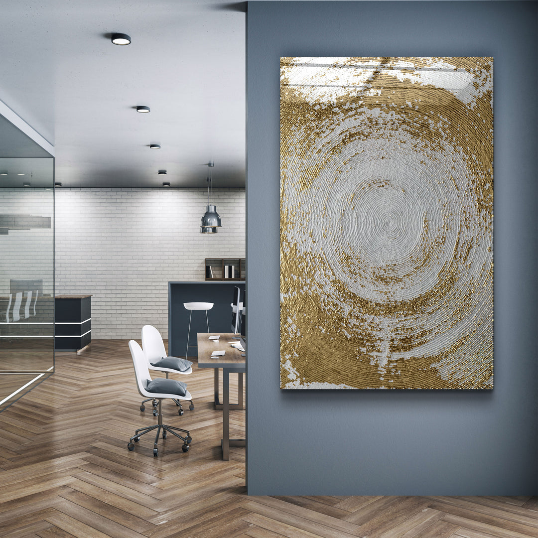 ・"Gold Circle V1"・Glass Wall Art | Artdesigna Glass Printing Wall Arts.