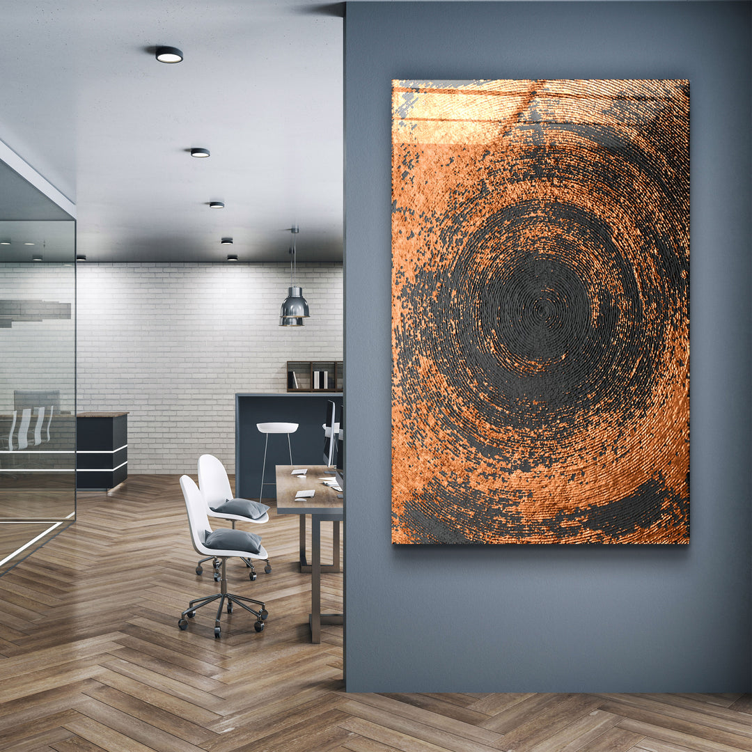 ・"Gold Circle V2"・Glass Wall Art | Artdesigna Glass Printing Wall Arts.