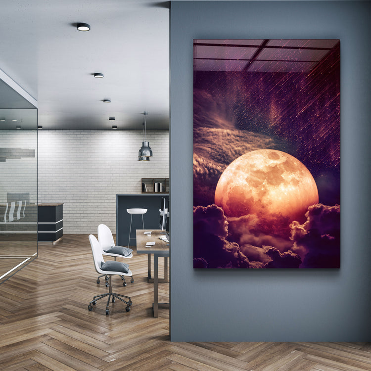 ・"Meteor Shower"・Glass Wall Art | Artdesigna Glass Printing Wall Arts.