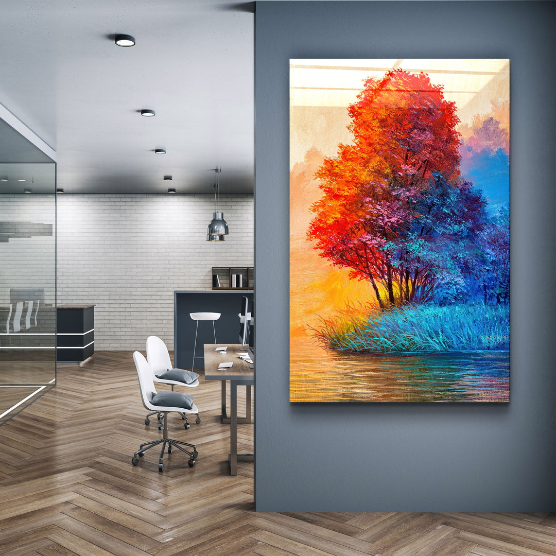 ・"Summer Vs Winter"・Glass Wall Art | Artdesigna Glass Printing Wall Arts.