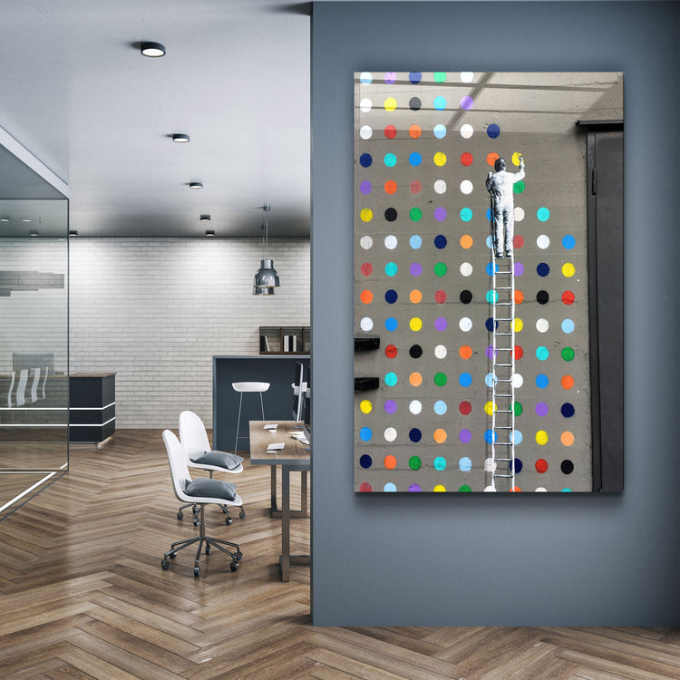 ・"Colorful Dots"・GLASS WALL ART | Artdesigna Glass Printing Wall Arts.