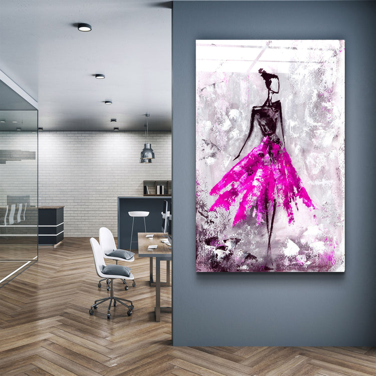 ・"Ballerina (Pink)"・Glass Wall Art | Artdesigna Glass Printing Wall Arts.