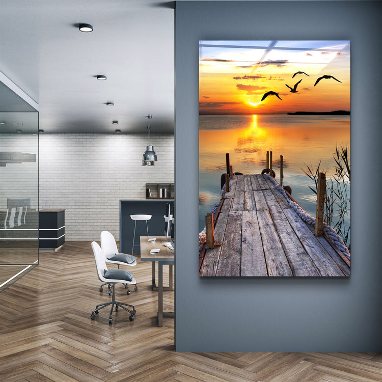 ・"Sunset 1"・Glass Wall Art | Artdesigna Glass Printing Wall Arts.