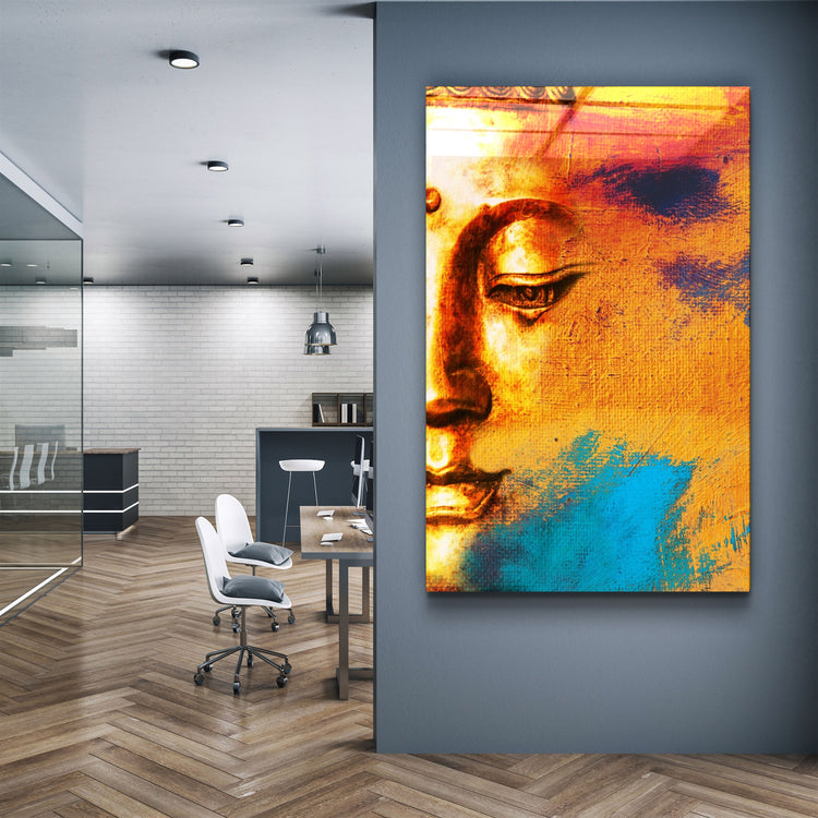 ・"Buddha Portrait"・Glass Wall Art | Artdesigna Glass Printing Wall Arts.