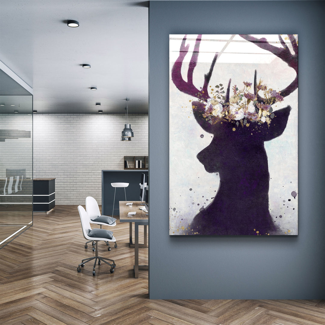 ・"Deer"・Glass Wall Art | Artdesigna Glass Printing Wall Arts.