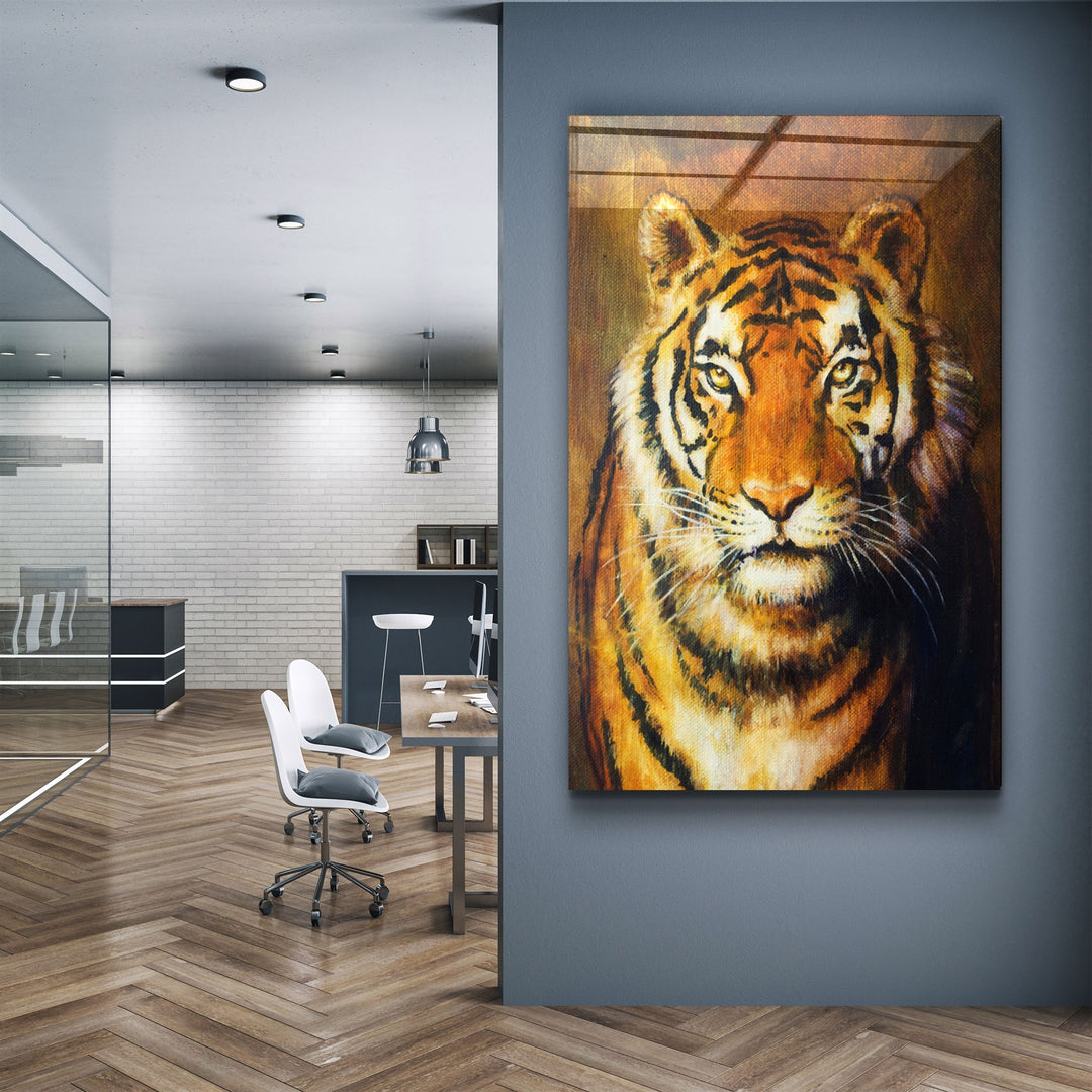 ・"Tiger 5"・Glass Wall Art | Artdesigna Glass Printing Wall Arts.