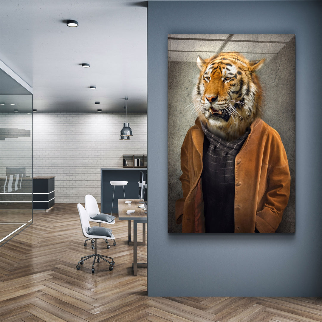 ・"Tiger Head"・Glass Wall Art | Artdesigna Glass Printing Wall Arts.