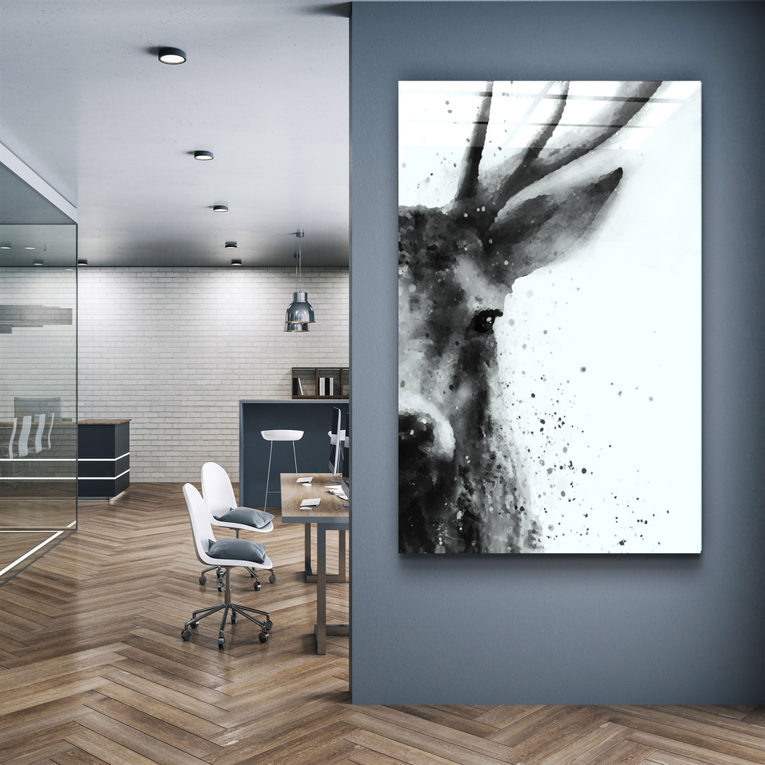 ・"Deer"・Glass Wall Art | Artdesigna Glass Printing Wall Arts.