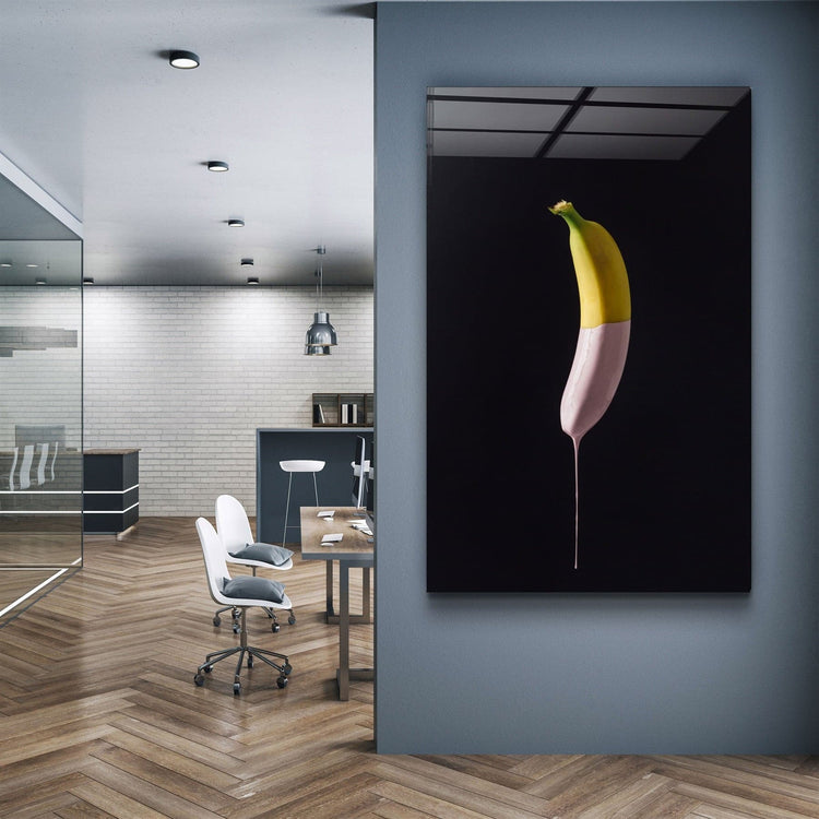 ・"Abstract Banana"・Glass Wall Art | Artdesigna Glass Printing Wall Arts.