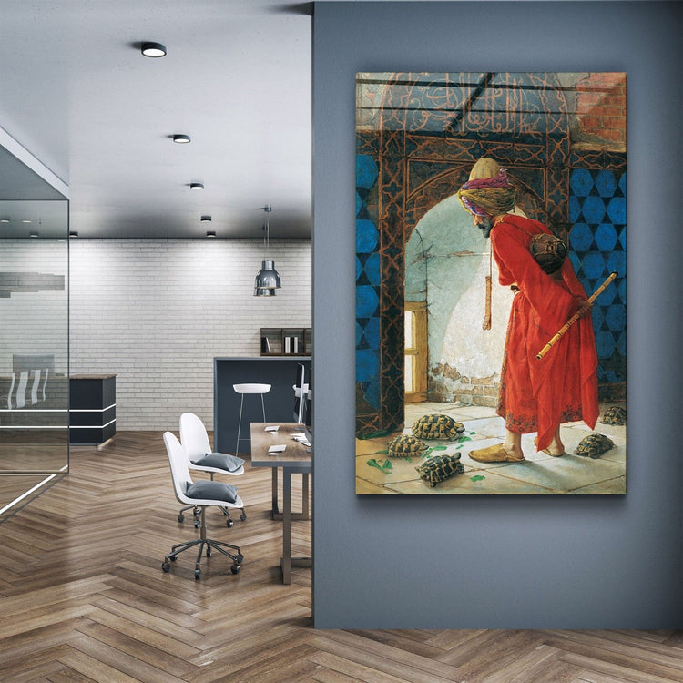 ・"The Tortoise Trainer 1906 Osman Hamdi"・Glass Wall Art | Artdesigna Glass Printing Wall Arts.