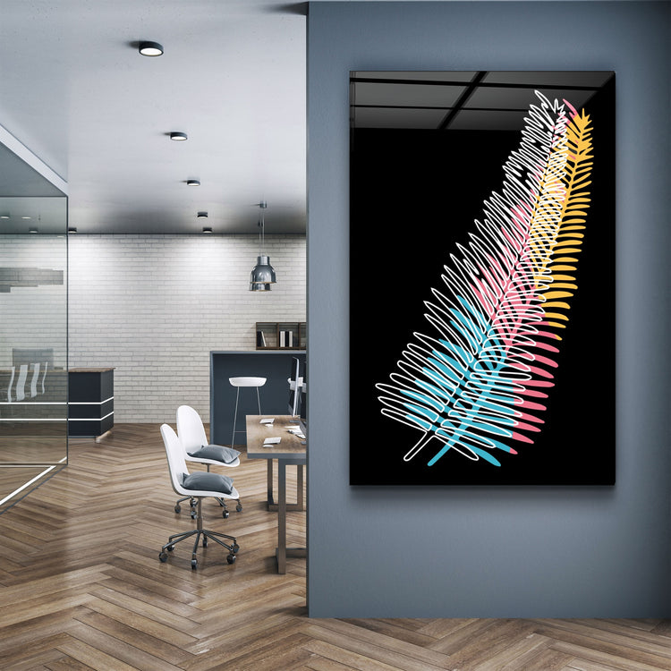 ・"Modern Line Abstract V14"・Glass Wall Art | Artdesigna Glass Printing Wall Arts.