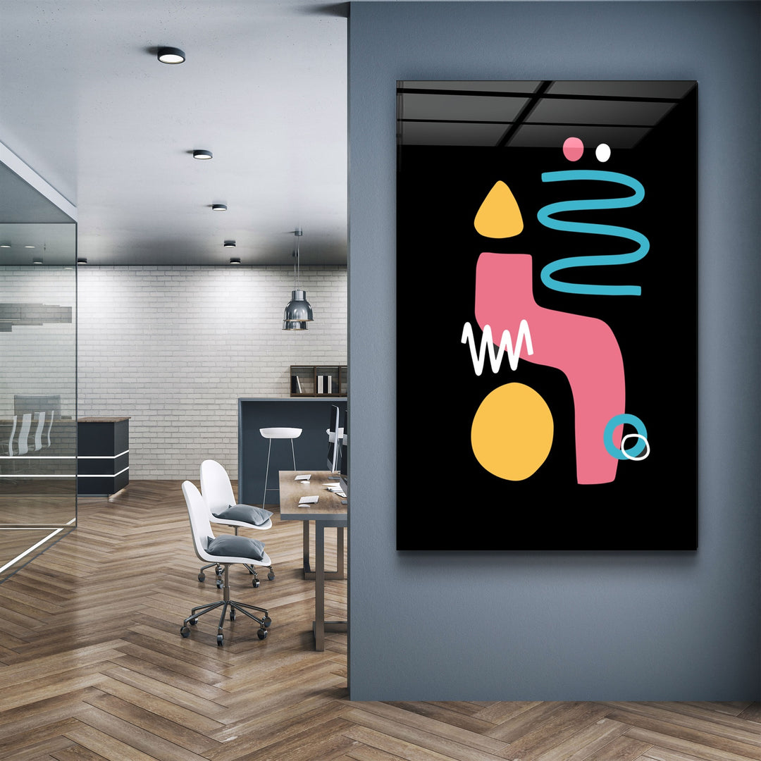 ・"Modern Line Abstract V15"・Glass Wall Art | Artdesigna Glass Printing Wall Arts.