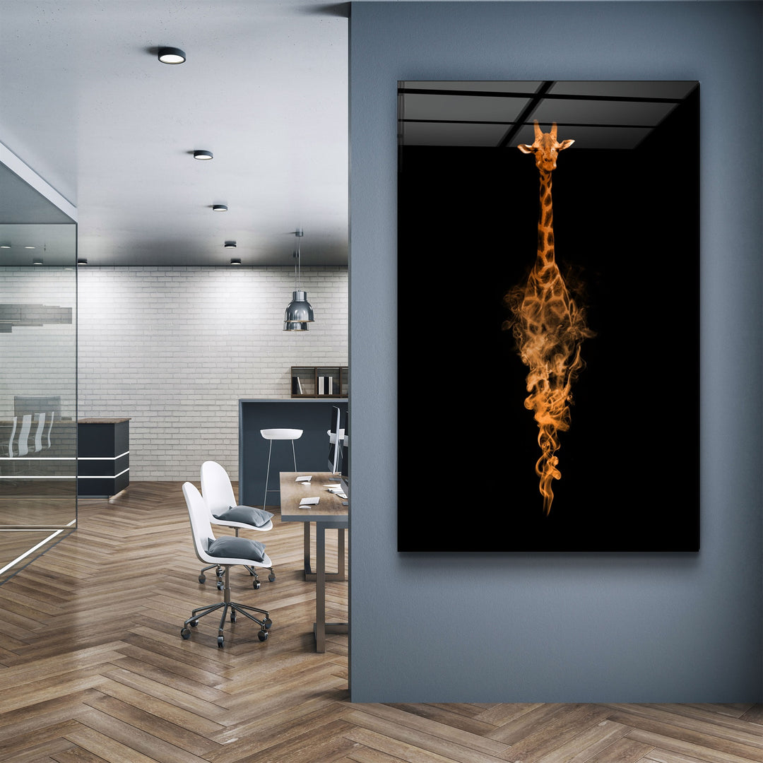 ・"Giraffo"・Glass Wall Art | Artdesigna Glass Printing Wall Arts.