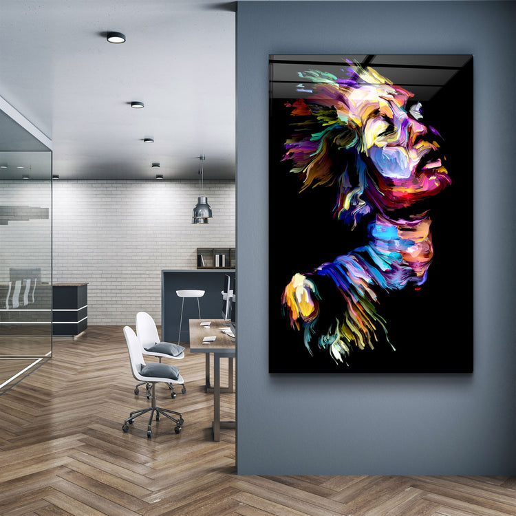 ・"AbstractMan"・Glass Wall Art | Artdesigna Glass Printing Wall Arts.