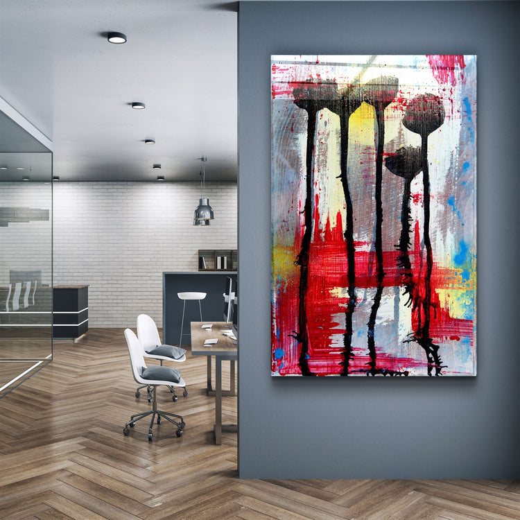 ・"Abstract Flowers"・Glass Wall Art | Artdesigna Glass Printing Wall Arts.