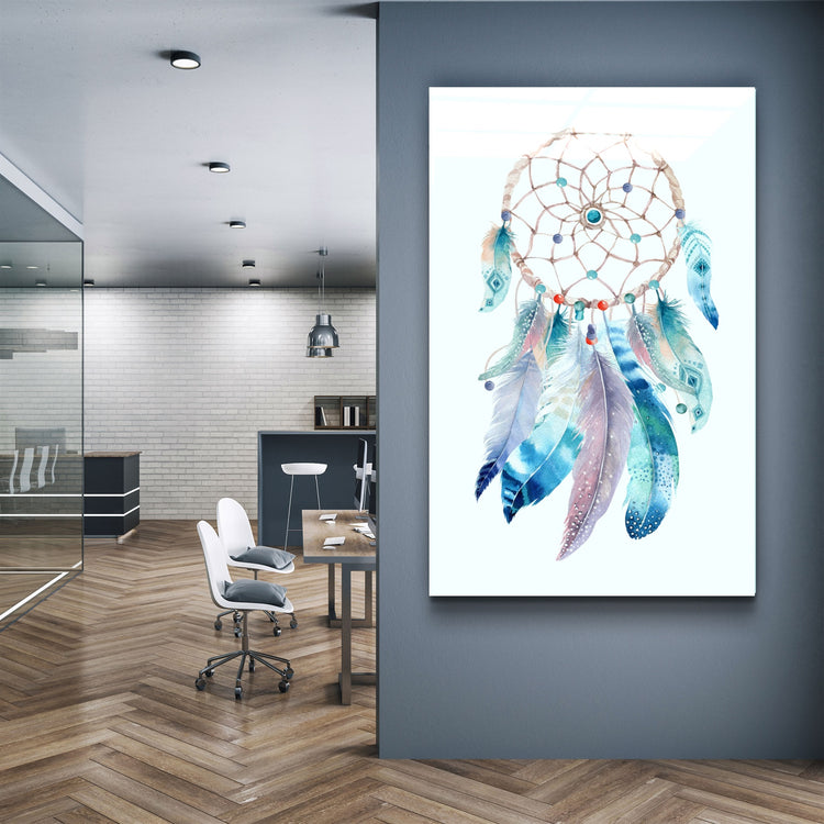 ・"Dream Catcher"・Glass Wall Art | Artdesigna Glass Printing Wall Arts.