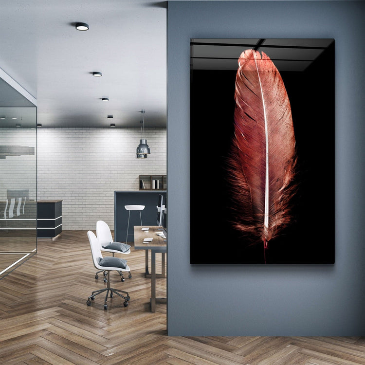 ・"Colorful Feather V2"・Glass Wall Art | Artdesigna Glass Printing Wall Arts.