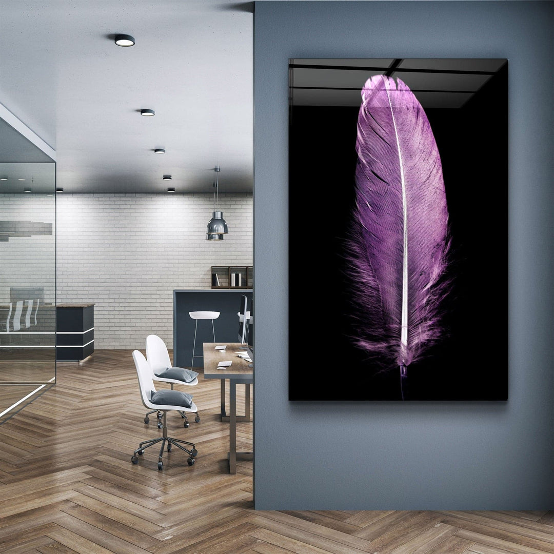 ・"Colorful Feather V3"・Glass Wall Art | Artdesigna Glass Printing Wall Arts.