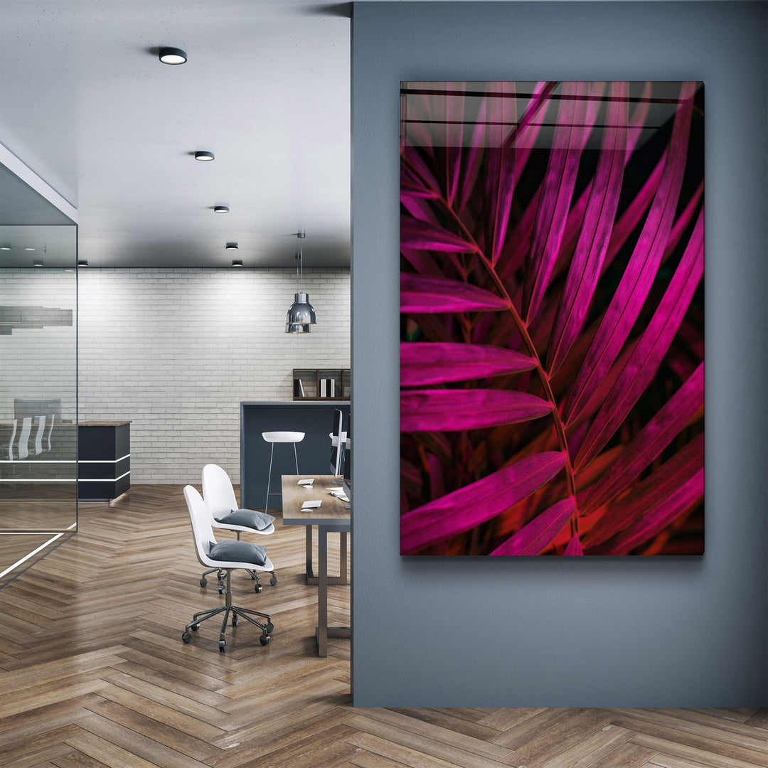 ・"Purple Leaves"・Glass Wall Art | Artdesigna Glass Printing Wall Arts.