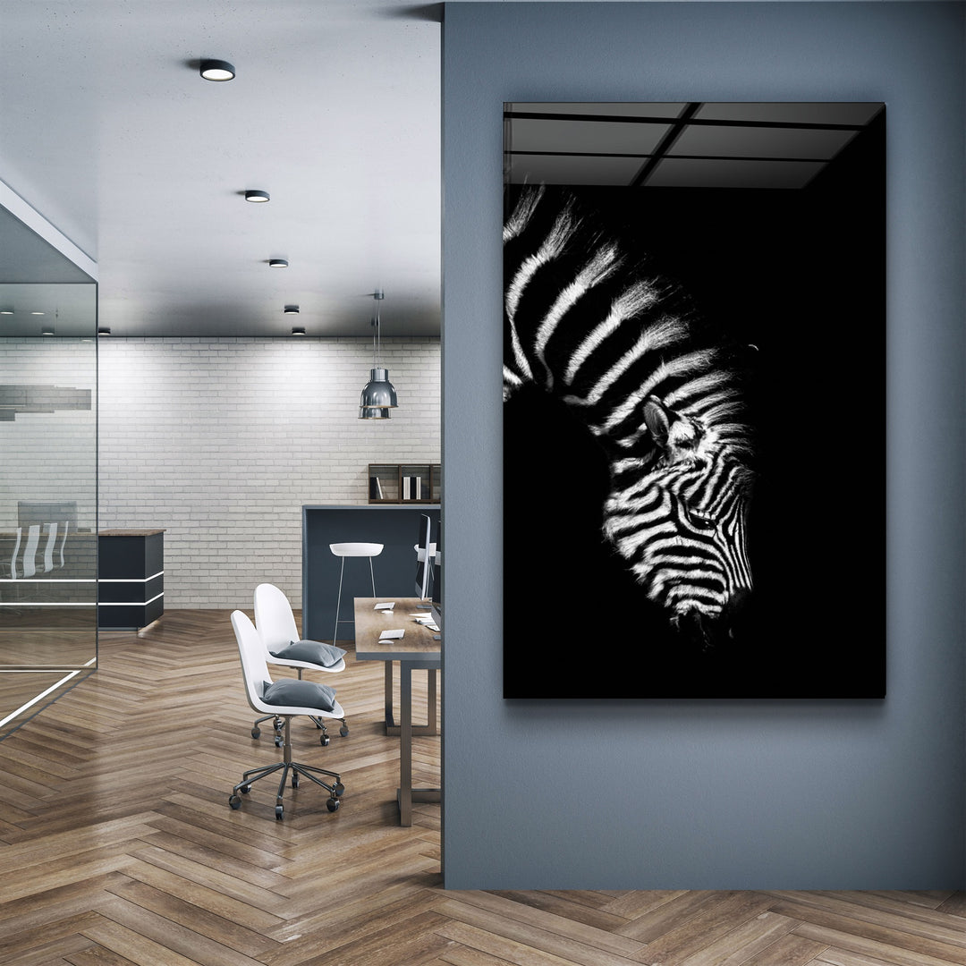 ・"Young Zebra"・Glass Wall Art | Artdesigna Glass Printing Wall Arts.