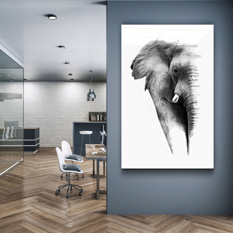 ・"Elephant V2"・Glass Wall Art | Artdesigna Glass Printing Wall Arts.