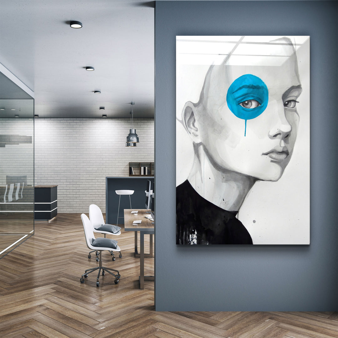 ・"Blue Eye"・Glass Wall Art | Artdesigna Glass Printing Wall Arts.