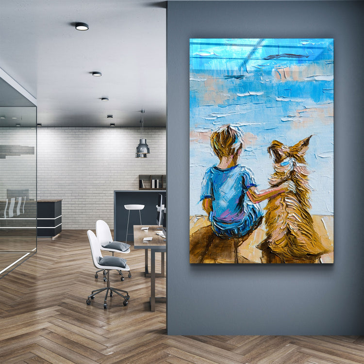 ・"Best Friends"・Glass Wall Art | Artdesigna Glass Printing Wall Arts.