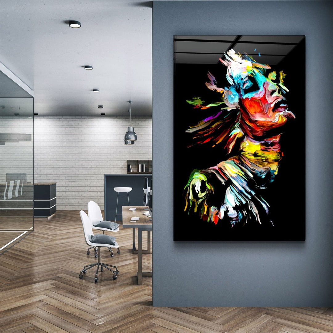 ・"AbstractMan V2"・Glass Wall Art | Artdesigna Glass Printing Wall Arts.