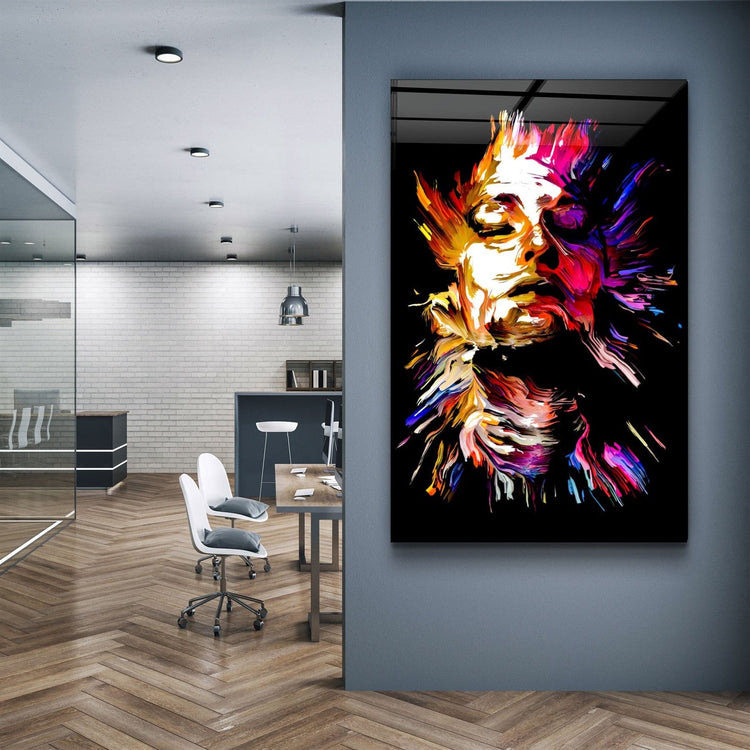 ・"AbstractWoman"・Glass Wall Art | Artdesigna Glass Printing Wall Arts.