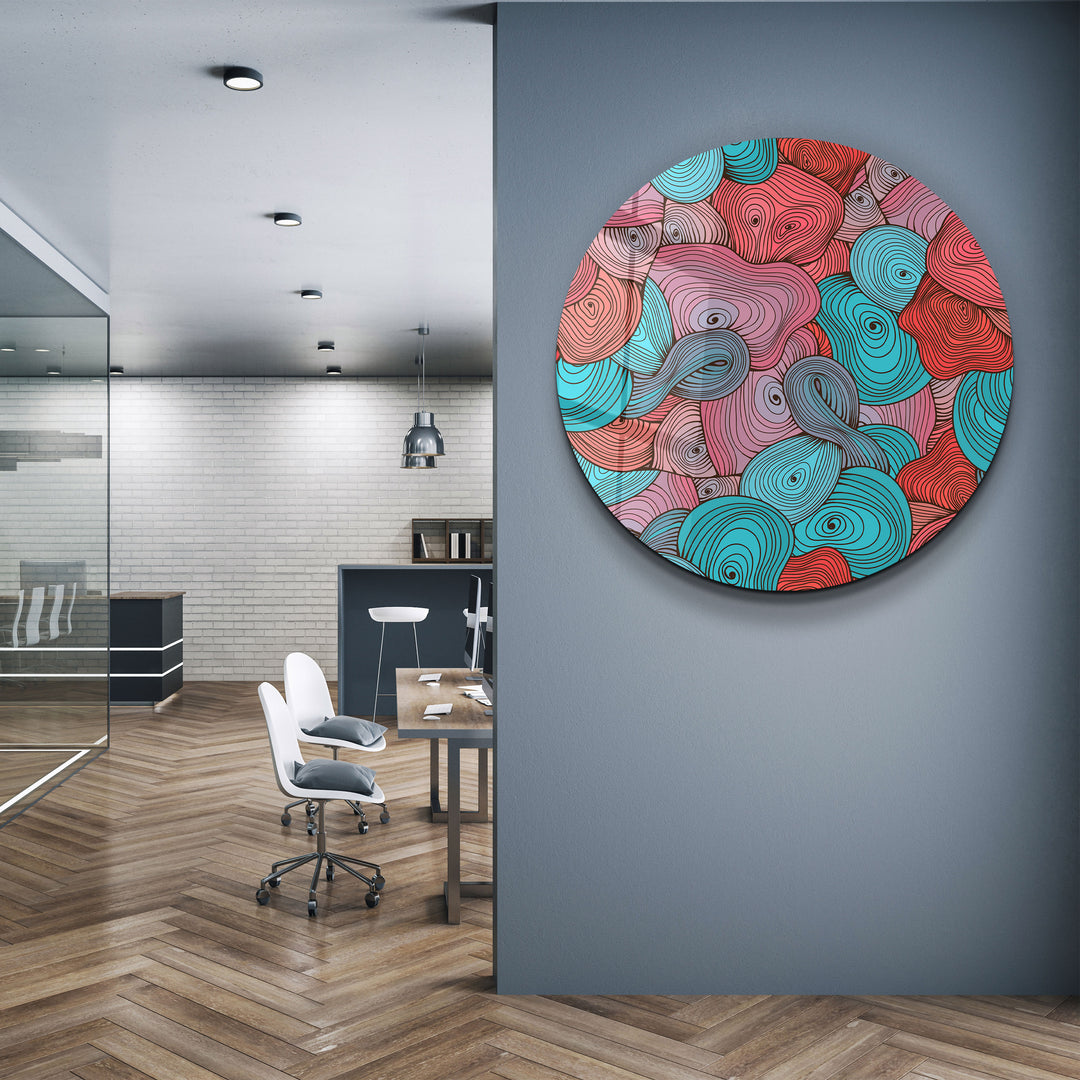 ・"Soft Tones"・Rounded Glass Wall Art