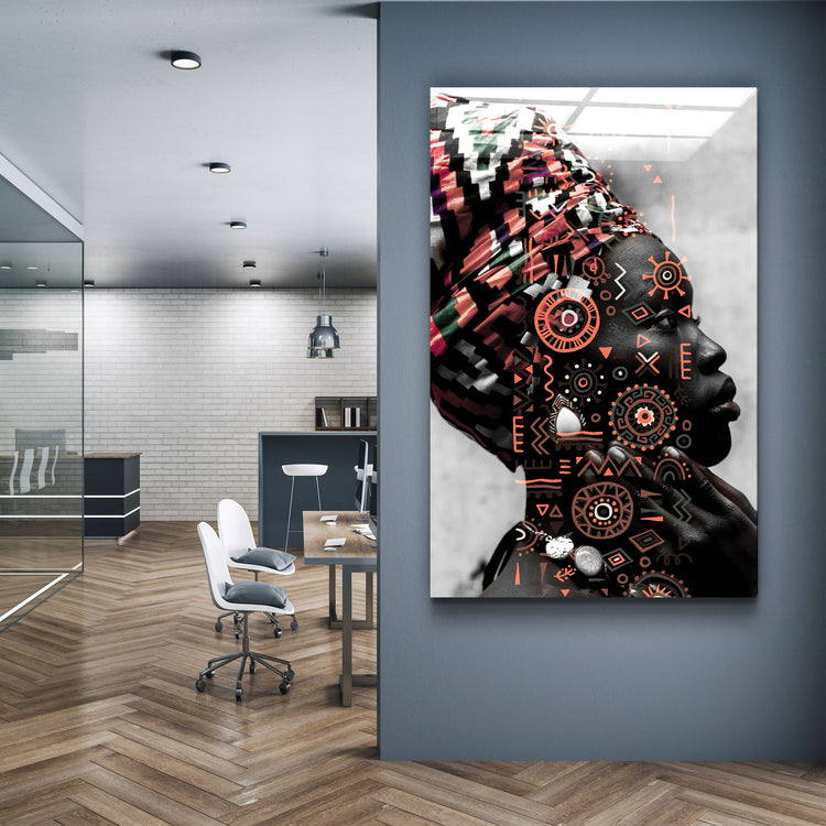 ・"African Queen"・Glass Wall Art | Artdesigna Glass Printing Wall Arts.