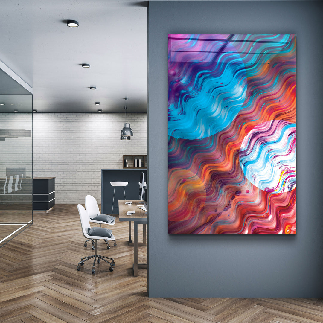 ・"Waive of Colors"・Glass Wall Art | Artdesigna Glass Printing Wall Arts.