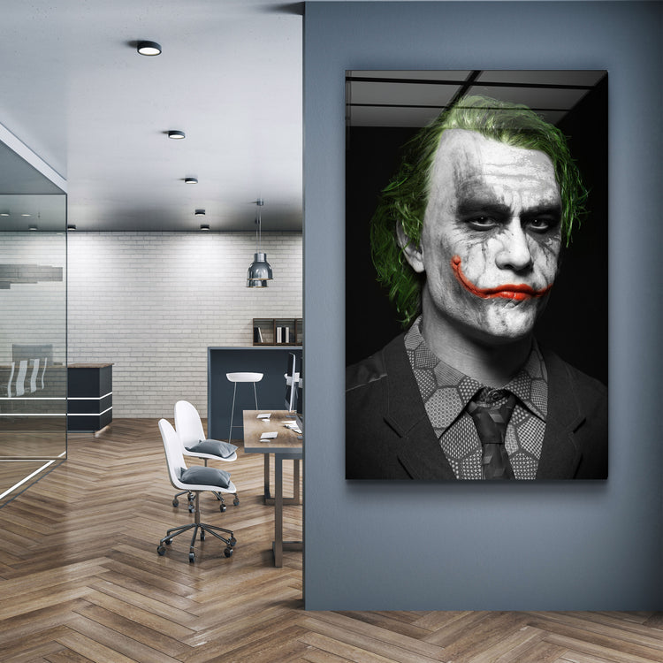 ・"The Joker - Heath Ledger"・Glass Wall Art | Artdesigna Glass Printing Wall Arts.