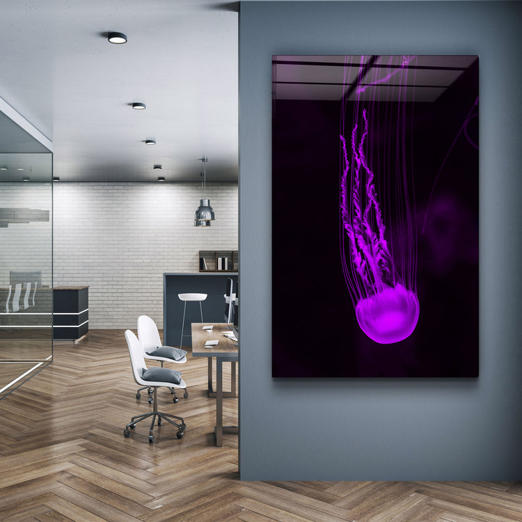 ・"Jellyfish"・Glass Wall Art | Artdesigna Glass Printing Wall Arts.