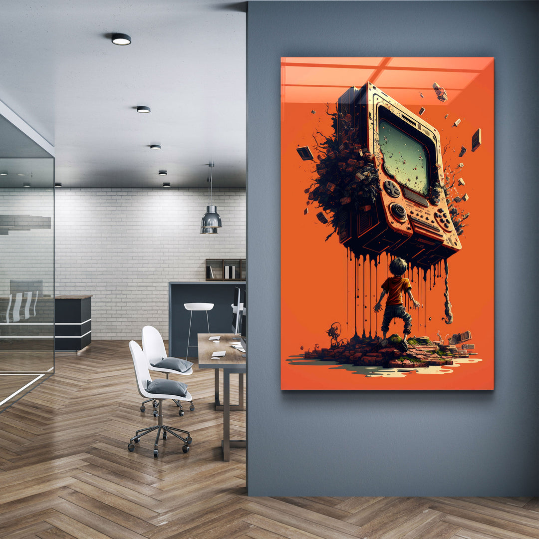 ・"Gamer Boy Adventure"・Secret World Collection Glass Wall Art