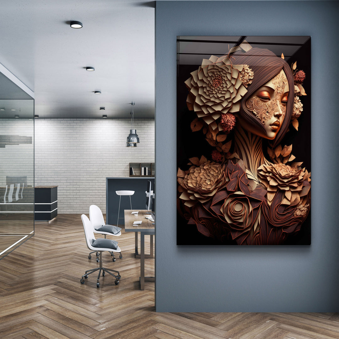 ・"Queen of Nature V2"・Secret World Collection Glass Wall Art