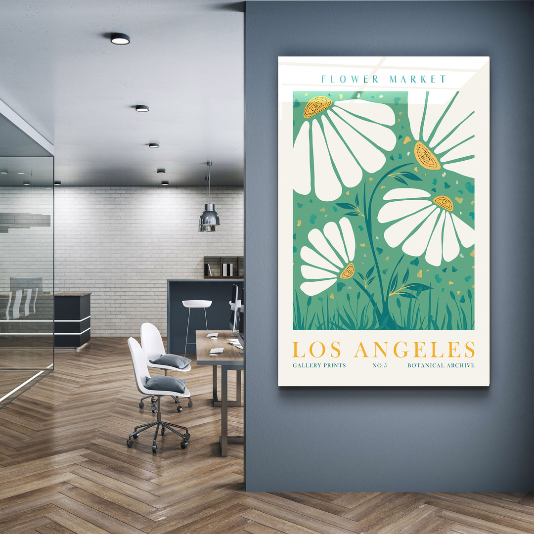 ・"Flower Market No:5 Los Angeles"・Gallery Print Collection Glass Wall Art