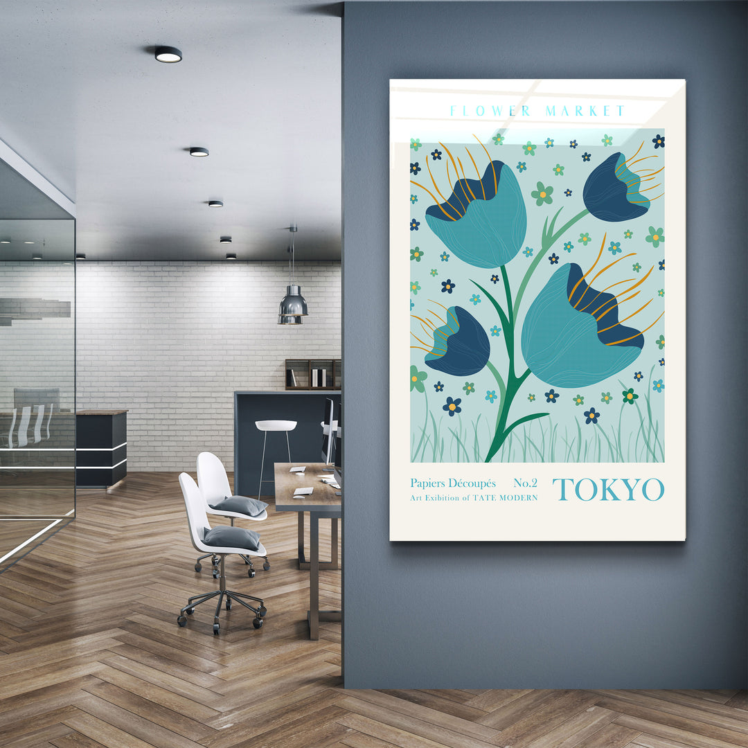 ・"Flower Market No:2 Tokyo"・Gallery Print Collection Glass Wall Art