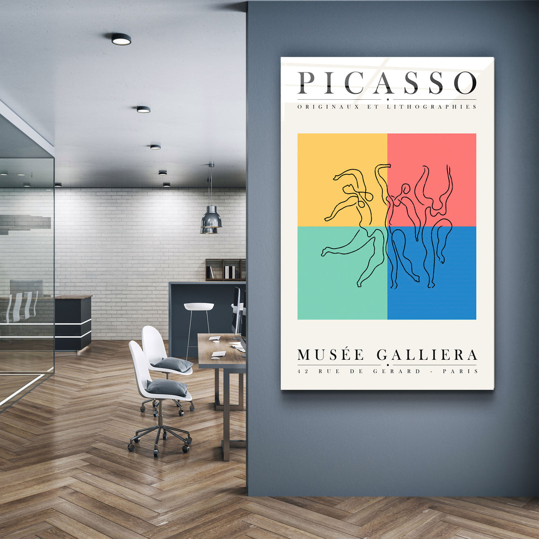 ・"Pablo Picasso - Originaux Et Lithographies"・Gallery Print Collection Glass Wall Art