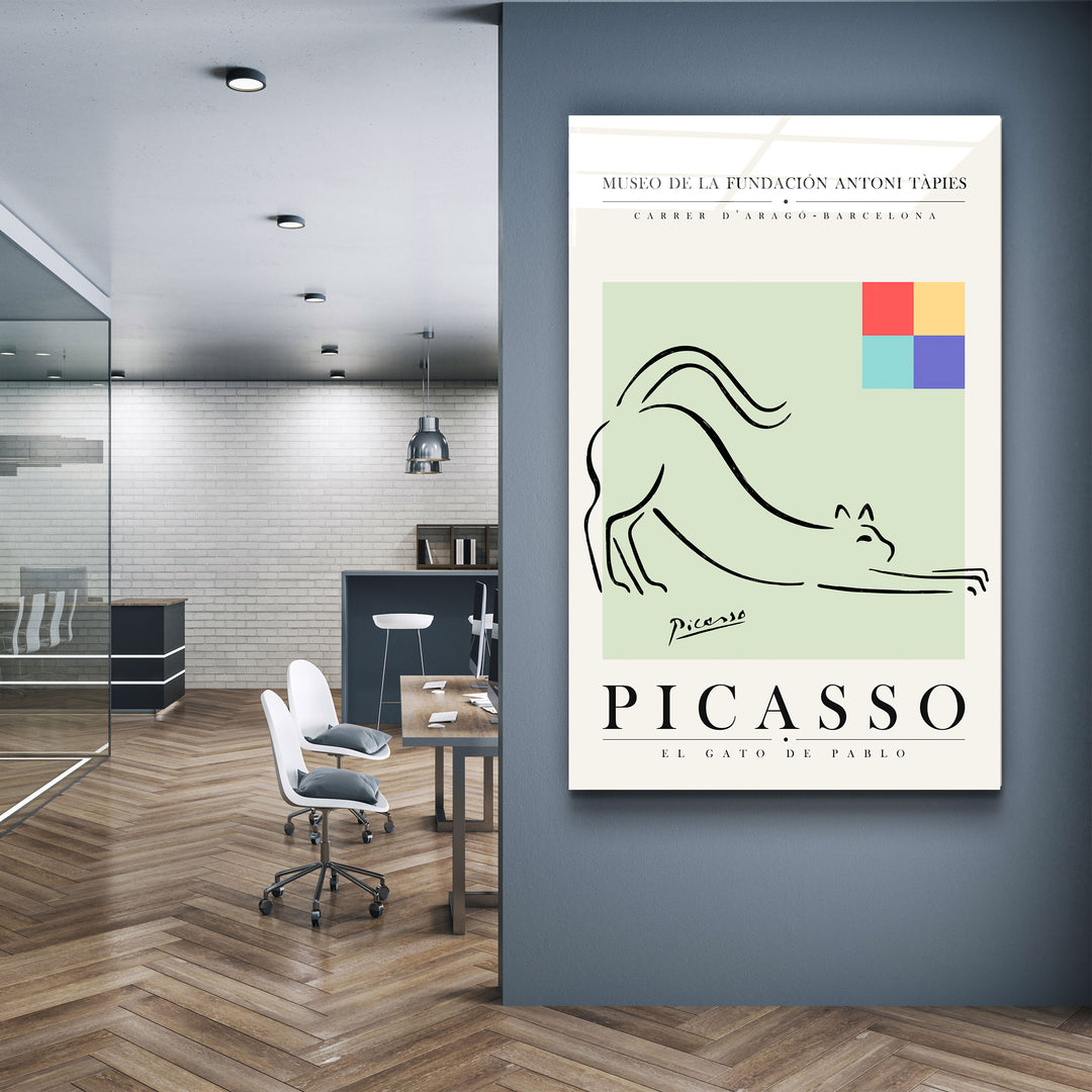 ・"Pablo Picasso - El Gato De Pablo"・Gallery Print Collection Glass Wall Art