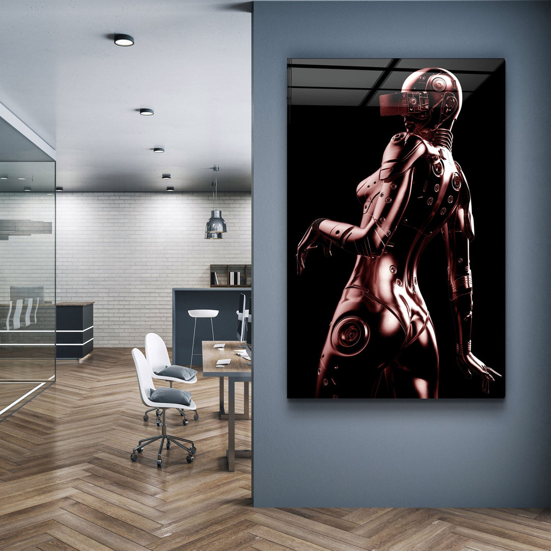 ・"Robo Girl Bronze"・Designer's Collection Glass Wall Art