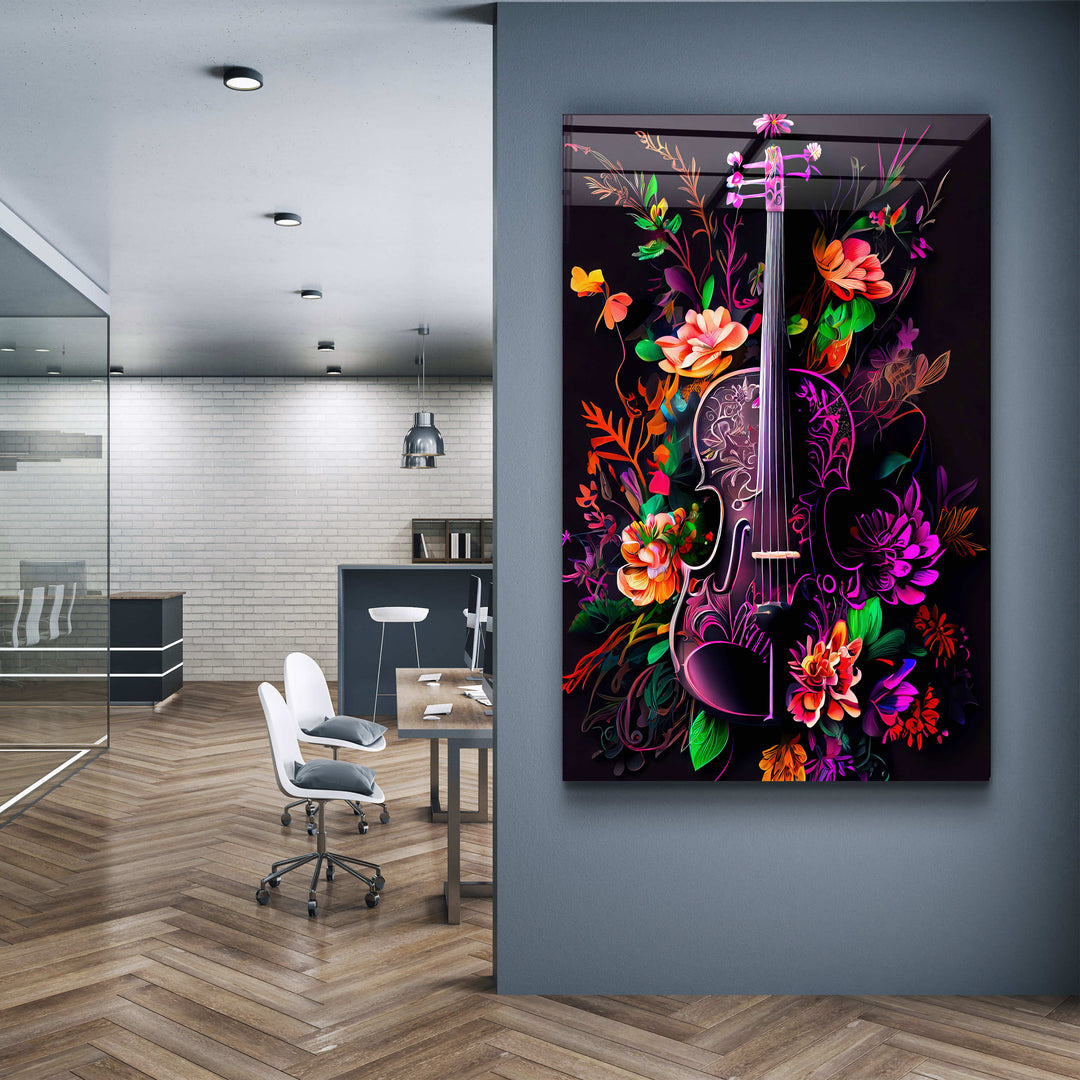 ・"Violin"・Secret World Collection Glass Wall Art