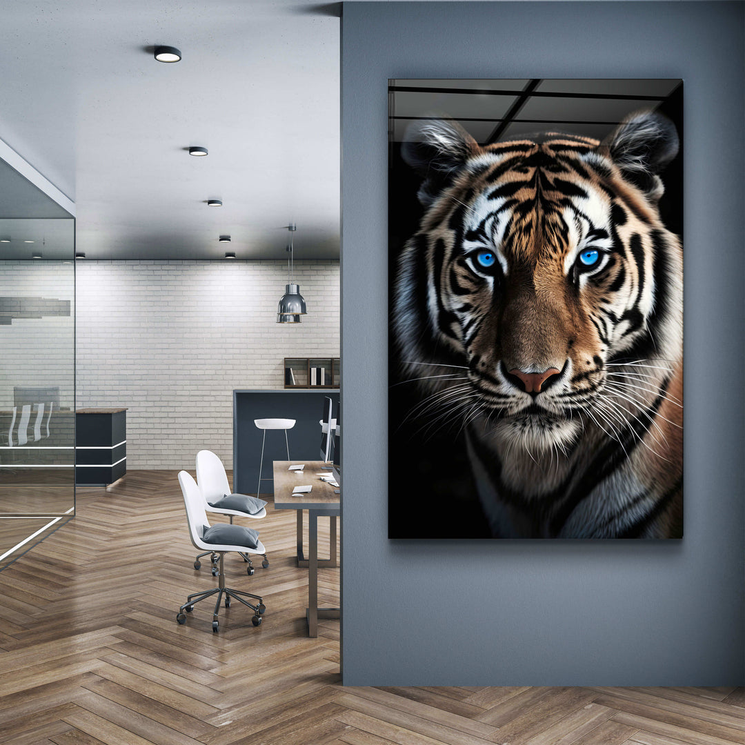 ・"Blue Eyes - Tiger"・Designers Collection Glass Wall Art