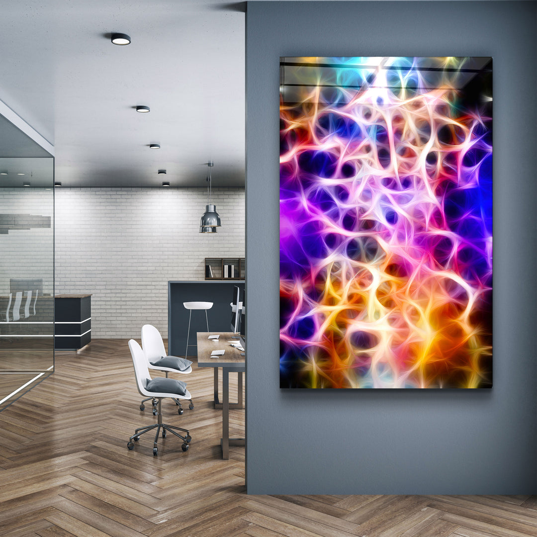 ・"Light Waves 2"・Glass Wall Art