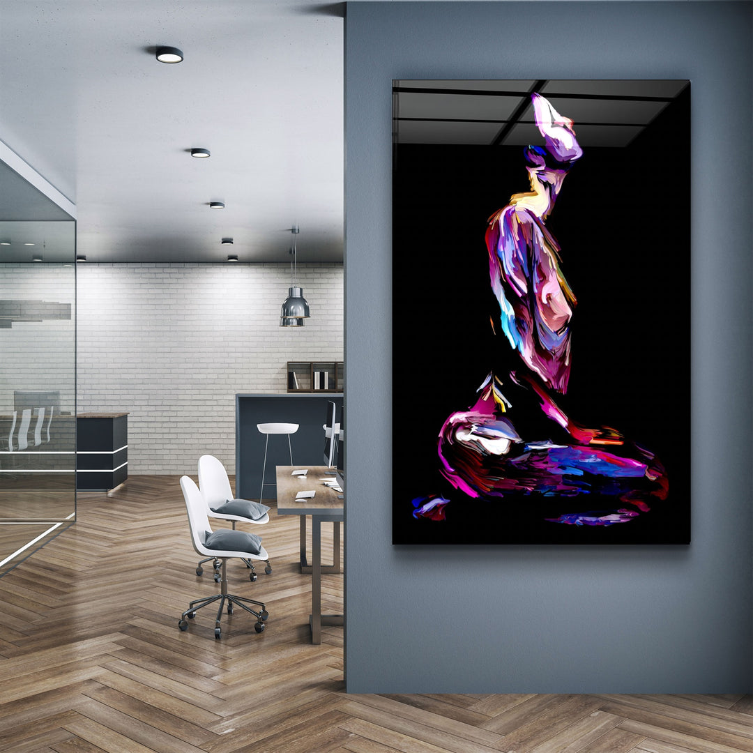 ・"Yoga"・Glass Wall Art | Artdesigna Glass Printing Wall Arts.