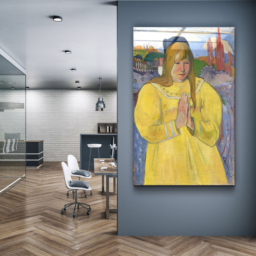 ・"Paul Gauguin's Young Christian Girl (1894)"・Glass Wall Art | Artdesigna Glass Printing Wall Arts.