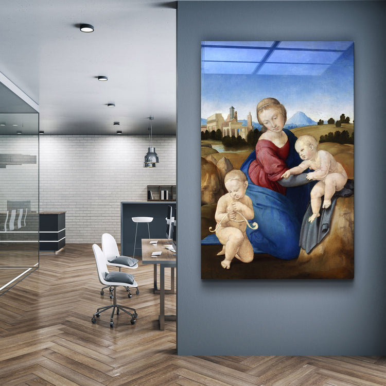 ・"Raphael's Madonna and Child with the Infant Saint John (1508)"・Glass Wall Art | Artdesigna Glass Printing Wall Arts.