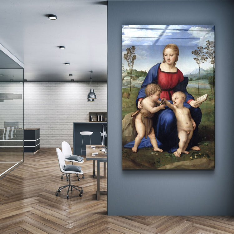 ・"Raphael's Madonna of the Goldfinch (1505–1506)"・Glass Wall Art | Artdesigna Glass Printing Wall Arts.