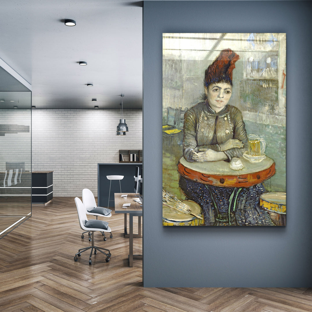 ・"Vincent van Gogh's Agostina Segatori Sitting in the Café du Tambourin (1887–1888)"・Glass Wall Art | Artdesigna Glass Printing Wall Arts.